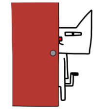 Square white cat sticker #9993418