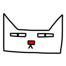 Square white cat sticker #9993423