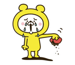 Happy yellow white bear 2 [loose] sticker #9993614