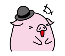 Hat pig 3 sticker #9995486