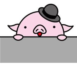 Hat pig 3 sticker #9995491