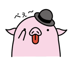 Hat pig 3 sticker #9995493