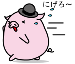 Hat pig 3 sticker #9995497