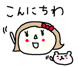 Cute girl and white bear stickers. sticker #9997345