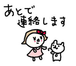 Cute girl and white bear stickers. sticker #9997346