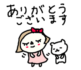 Cute girl and white bear stickers. sticker #9997347