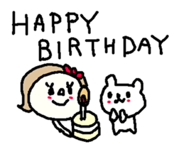 Cute girl and white bear stickers. sticker #9997349