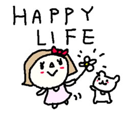 Cute girl and white bear stickers. sticker #9997352