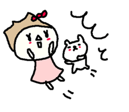 Cute girl and white bear stickers. sticker #9997353