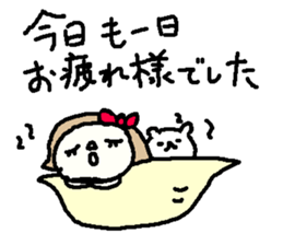 Cute girl and white bear stickers. sticker #9997354