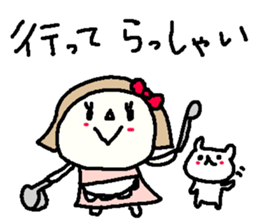 Cute girl and white bear stickers. sticker #9997355