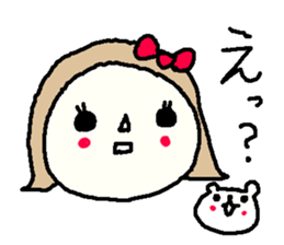 Cute girl and white bear stickers. sticker #9997357
