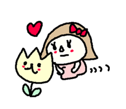 Cute girl and white bear stickers. sticker #9997358