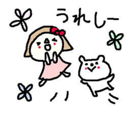 Cute girl and white bear stickers. sticker #9997360