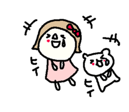 Cute girl and white bear stickers. sticker #9997361