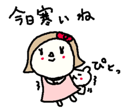 Cute girl and white bear stickers. sticker #9997362