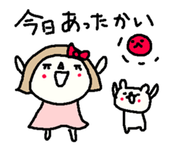 Cute girl and white bear stickers. sticker #9997363