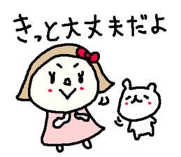 Cute girl and white bear stickers. sticker #9997365