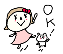 Cute girl and white bear stickers. sticker #9997366