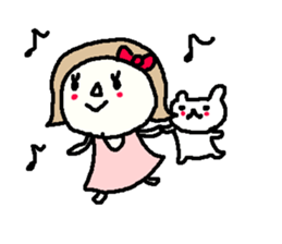 Cute girl and white bear stickers. sticker #9997368