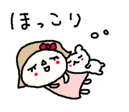 Cute girl and white bear stickers. sticker #9997369