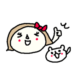 Cute girl and white bear stickers. sticker #9997371