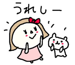 Cute girl and white bear stickers. sticker #9997372