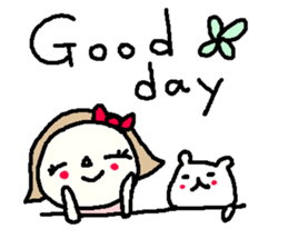 Cute girl and white bear stickers. sticker #9997373
