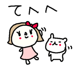 Cute girl and white bear stickers. sticker #9997374