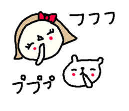 Cute girl and white bear stickers. sticker #9997376