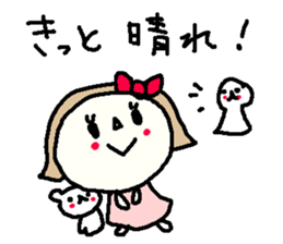 Cute girl and white bear stickers. sticker #9997381