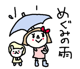 Cute girl and white bear stickers. sticker #9997382