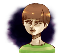 Person of a mushroom hair sticker #9998414