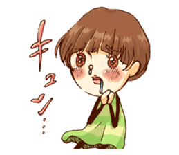 Person of a mushroom hair sticker #9998415