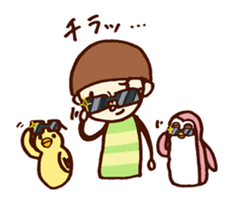 Person of a mushroom hair sticker #9998421