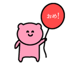 japanese Pink Bear sticker #10000451