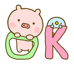 Pig Cute Yokutukau Kotoba sticker #10003265