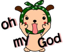 Scarf dog sticker #10004237