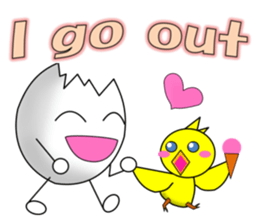 A chick and egg(English) sticker #10004929