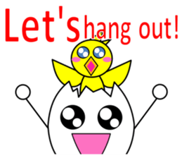 A chick and egg(English) sticker #10004942