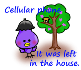 Eggplant chick English version sticker #10005024