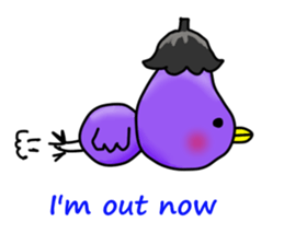 Eggplant chick English version sticker #10005028