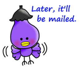 Eggplant chick English version sticker #10005029