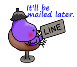 Eggplant chick English version sticker #10005030
