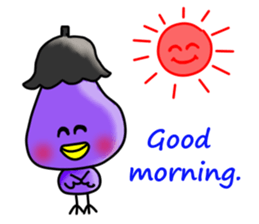 Eggplant chick English version sticker #10005031