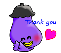 Eggplant chick English version sticker #10005032