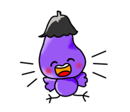 Eggplant chick English version sticker #10005033