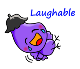 Eggplant chick English version sticker #10005034