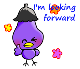 Eggplant chick English version sticker #10005035