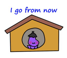 Eggplant chick English version sticker #10005036